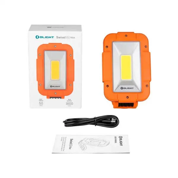 Olight Swivel Pro Max Work Led-lommelykt, Orange, 1600 Lysstyrker Olight Swivel Pro Max Work Led-lommelykt, Orange, 1600 Lysstyrker