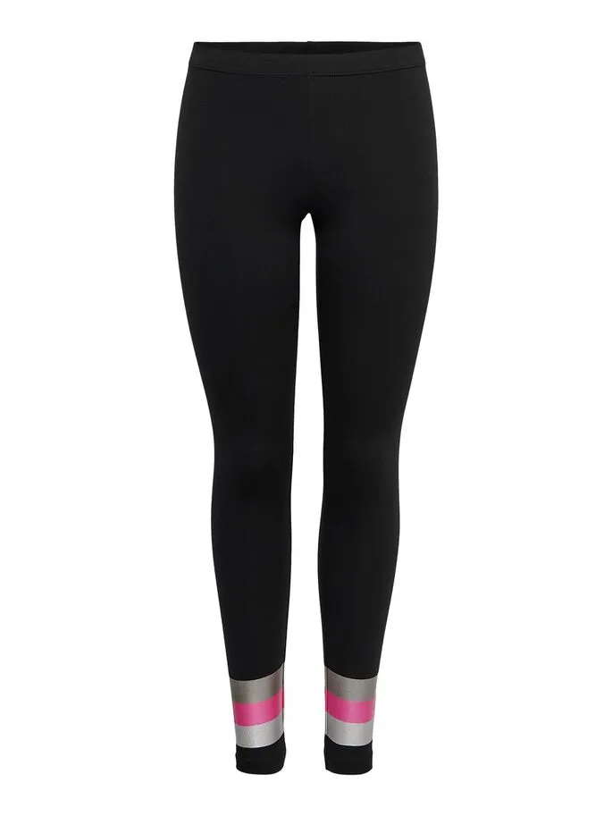 Only Play Stripe Jersey Leggings Sort Dame