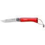 Opinel No 08 Red With Sheath Lommekniv, Silver, One Size