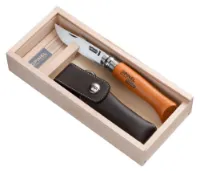 Opinel Wooden Gift Box Nº8+sheath Lommekniv Opinel Wooden Gift Box Nº8+sheath Lommekniv