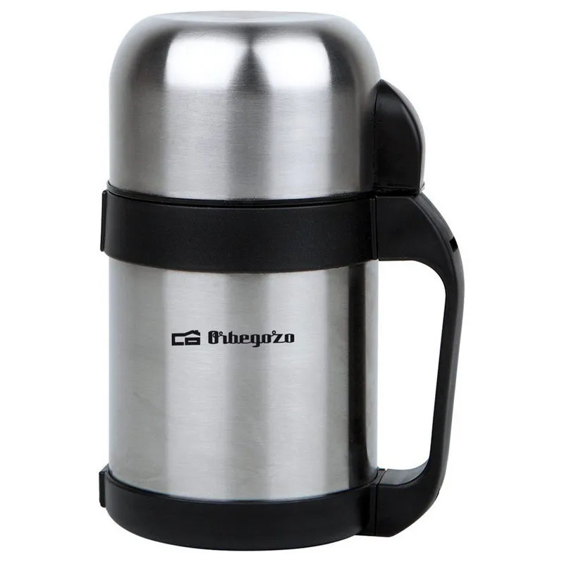 Orbegozo Solid-liquid 1l Termosflaske, Silver / black, One Size