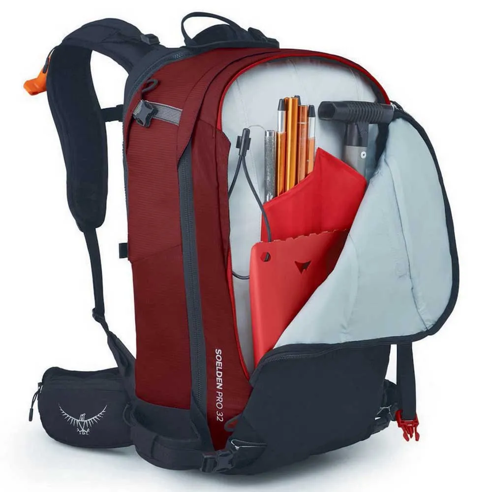 Osprey Soelden Pro E2 Airbag 32l Ryggsekk, Red mountain