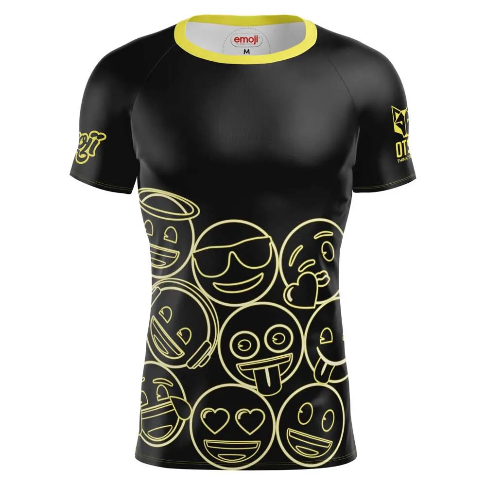 Otso Emoji Neon Faces Kortarmet T-skjorte Mann