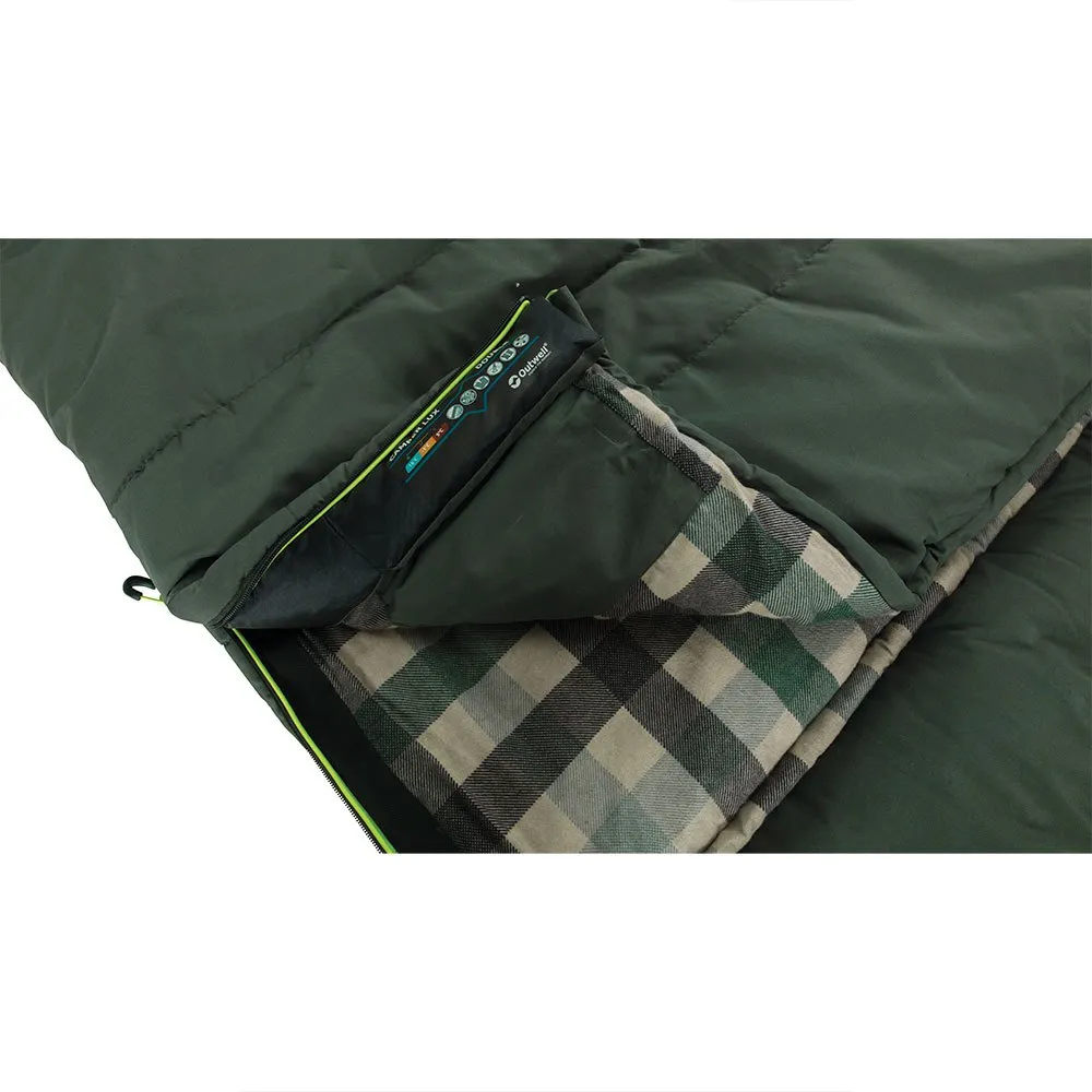 Outwell Camper Lux Double Sovepose, Forest green, Right Zipper