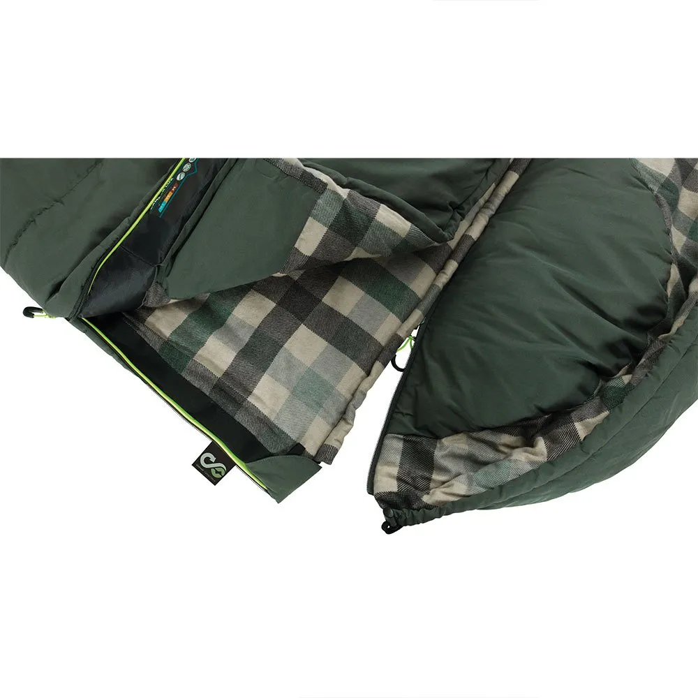 Outwell Camper Lux Double Sovepose, Forest green, Right Zipper