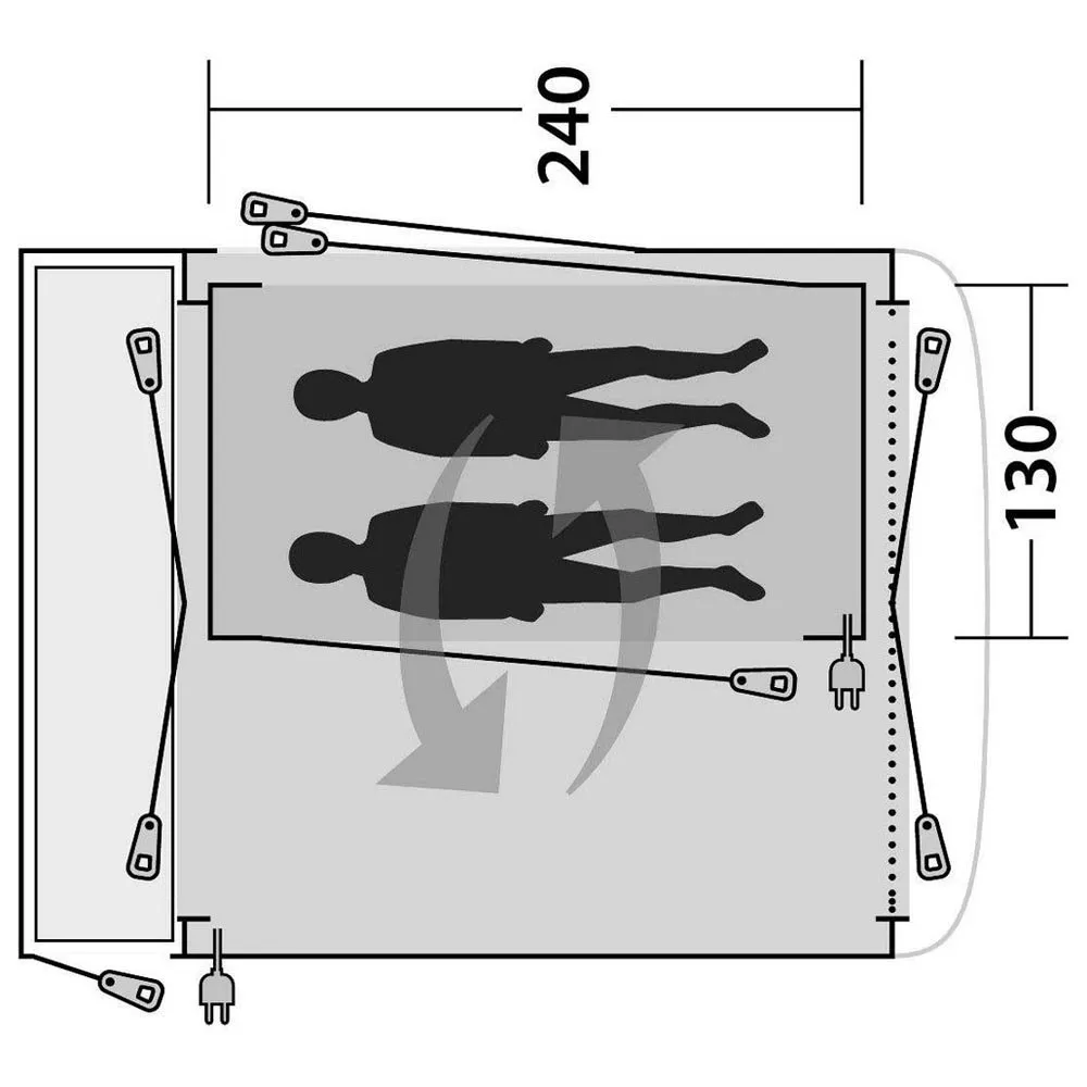 Outwell Inner Milestone Markise, Charcoal, One Size