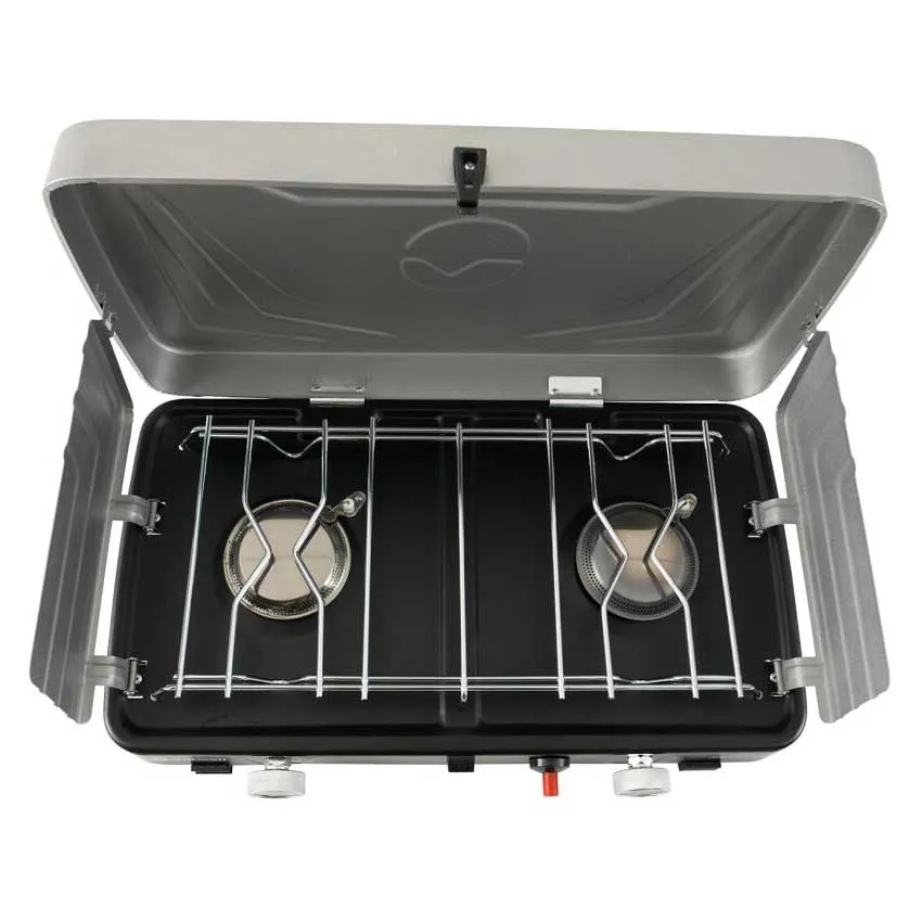 Outwell Katmai Duo Gasskomfyr For Camping, Silver grey, One Size Outwell Katmai Duo Gasskomfyr For Camping, Silver grey, One Size