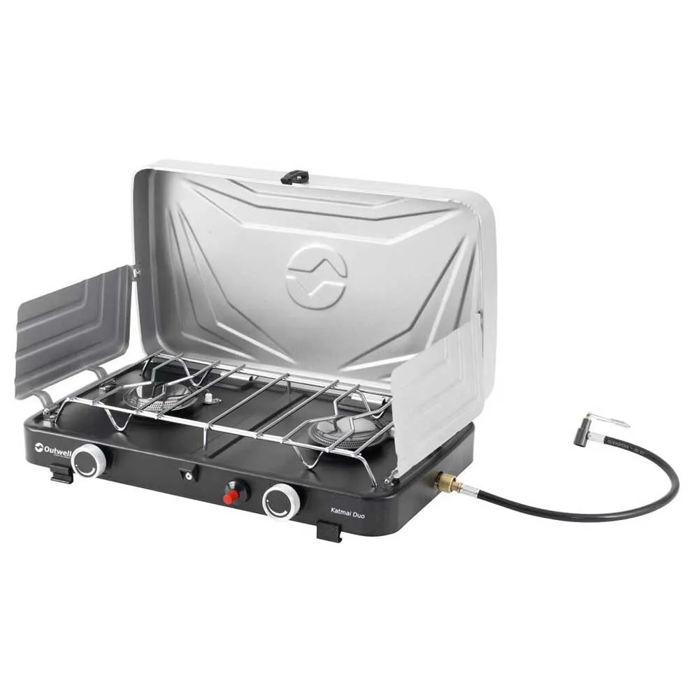 Outwell Katmai Duo Gasskomfyr For Camping, Silver grey, One Size Outwell Katmai Duo Gasskomfyr For Camping, Silver grey, One Size