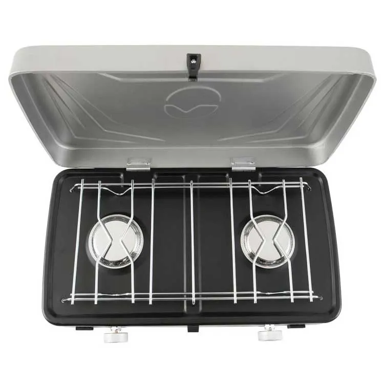 Outwell Mauna Duo Gasskomfyr For Camping, Silver grey, One Size