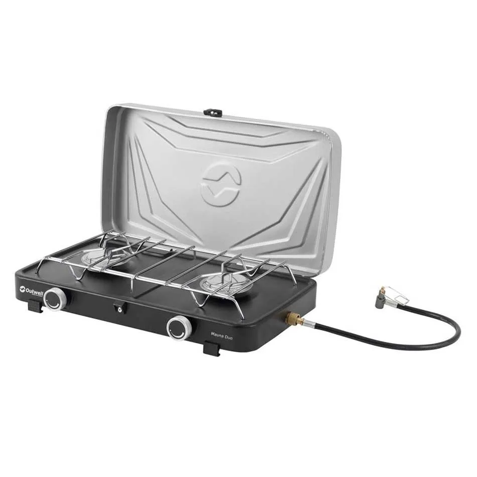 Outwell Mauna Duo Gasskomfyr For Camping, Silver grey, One Size