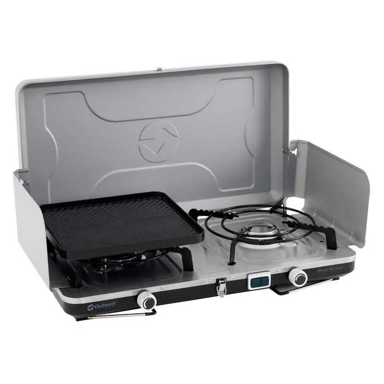Outwell Merapi Pro Duo Deluxe Gasskomfyr For Camping, Silver grey, One Size Outwell Merapi Pro Duo Deluxe Gasskomfyr For Camping, Silver grey, One Size
