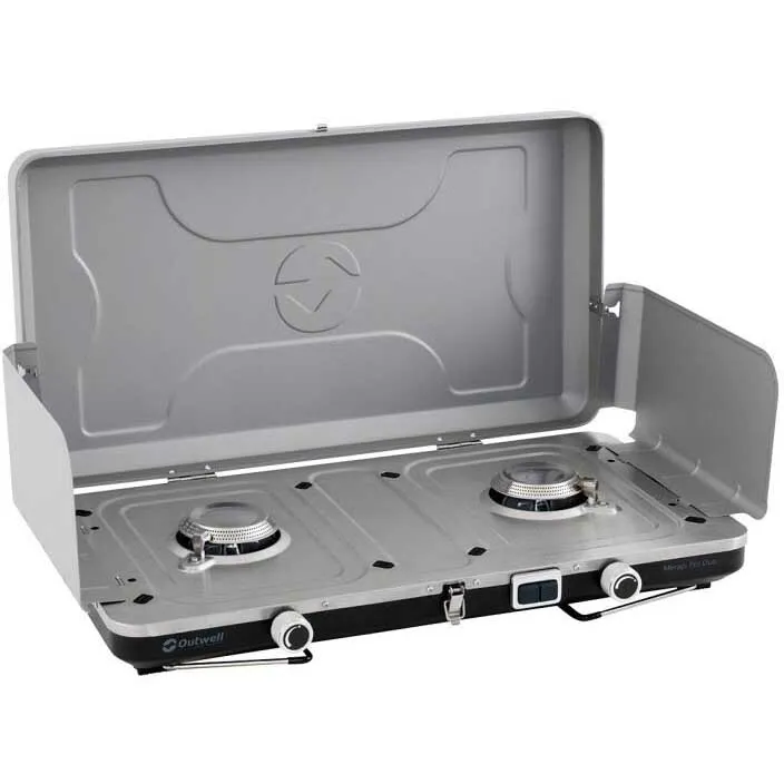 Outwell Merapi Pro Duo Deluxe Gasskomfyr For Camping, Silver grey, One Size Outwell Merapi Pro Duo Deluxe Gasskomfyr For Camping, Silver grey, One Size