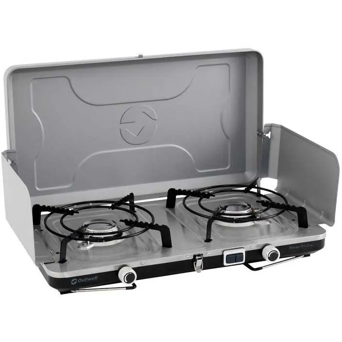 Outwell Merapi Pro Duo Deluxe Gasskomfyr For Camping, Silver grey, One Size Outwell Merapi Pro Duo Deluxe Gasskomfyr For Camping, Silver grey, One Size