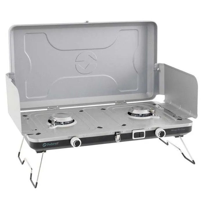 Outwell Merapi Pro Duo Gasskomfyr For Camping, Silver grey, One Size