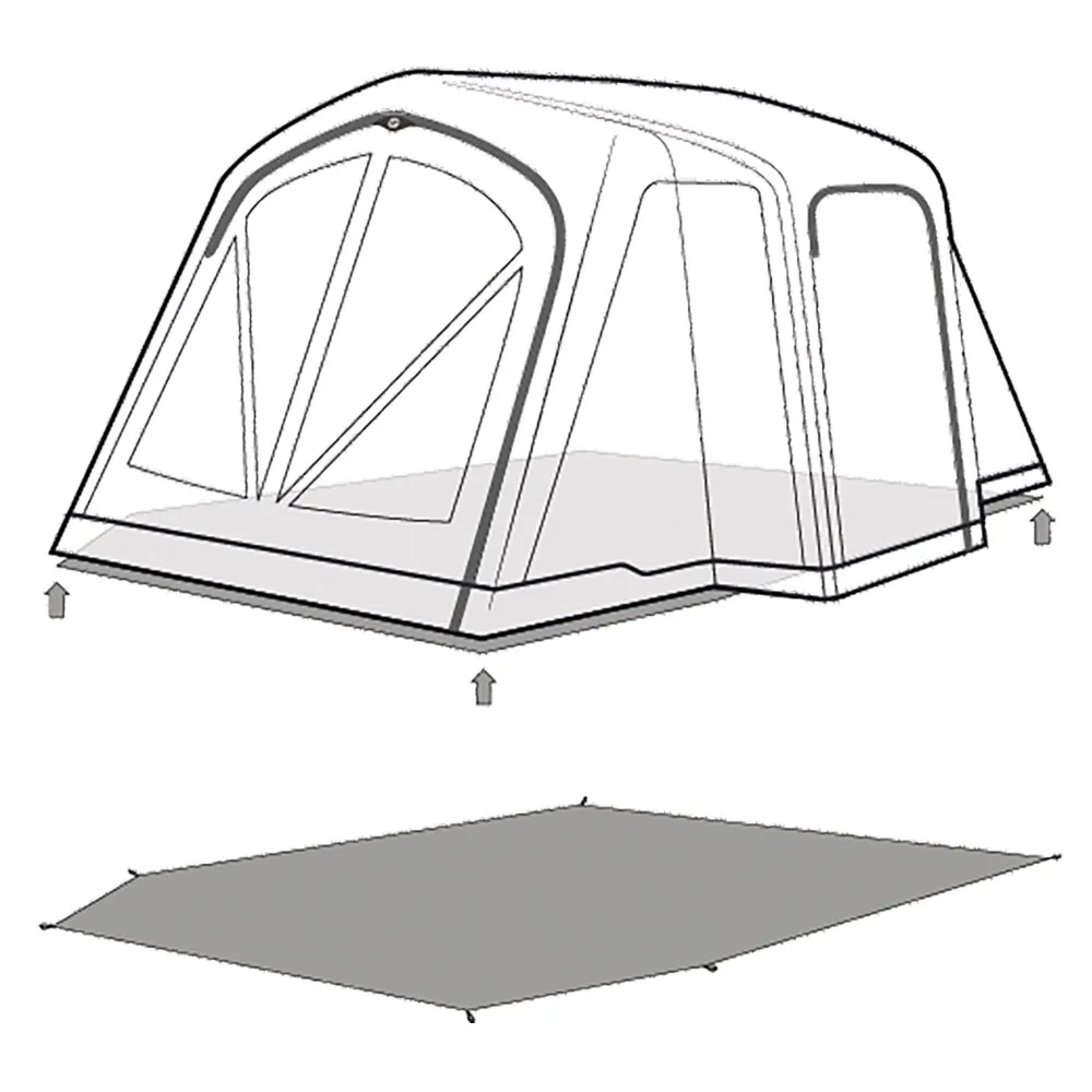 Outwell Montana 4 Air Beskyttende Fotavtrykk, Black / grey, 490 x 260cm