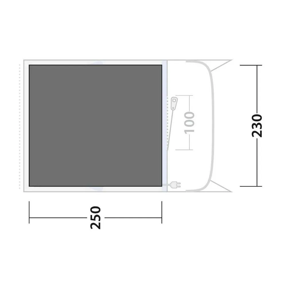 Outwell San Antonio 2 Air Beskyttende Fotavtrykk, Black / grey, 250 x 230cm