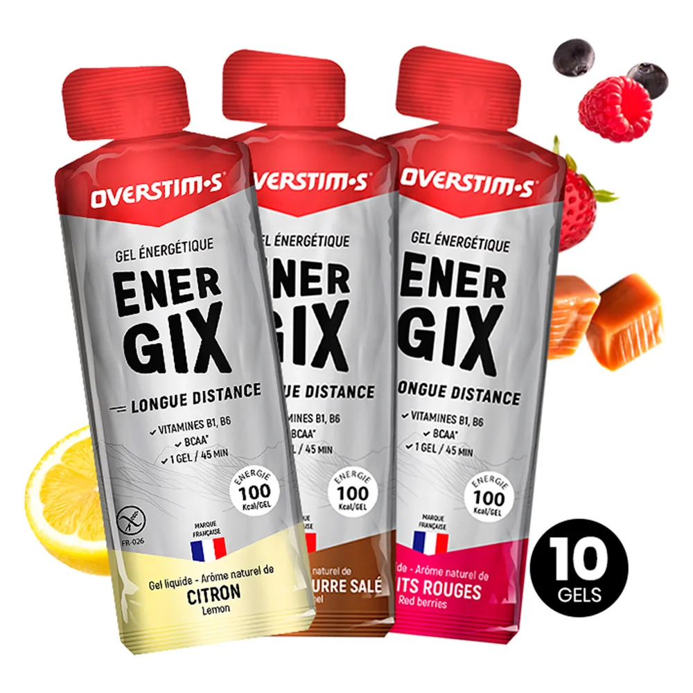 OVERSTIM.s Energix Boks Med Energigeler Assorterte Smaker 34g 10 Enheter, Multicolor, One Size