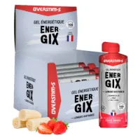 OVERSTIM.s Energix Boks Med Energigeler Jordbær Og Banan 34g 10 Enheter