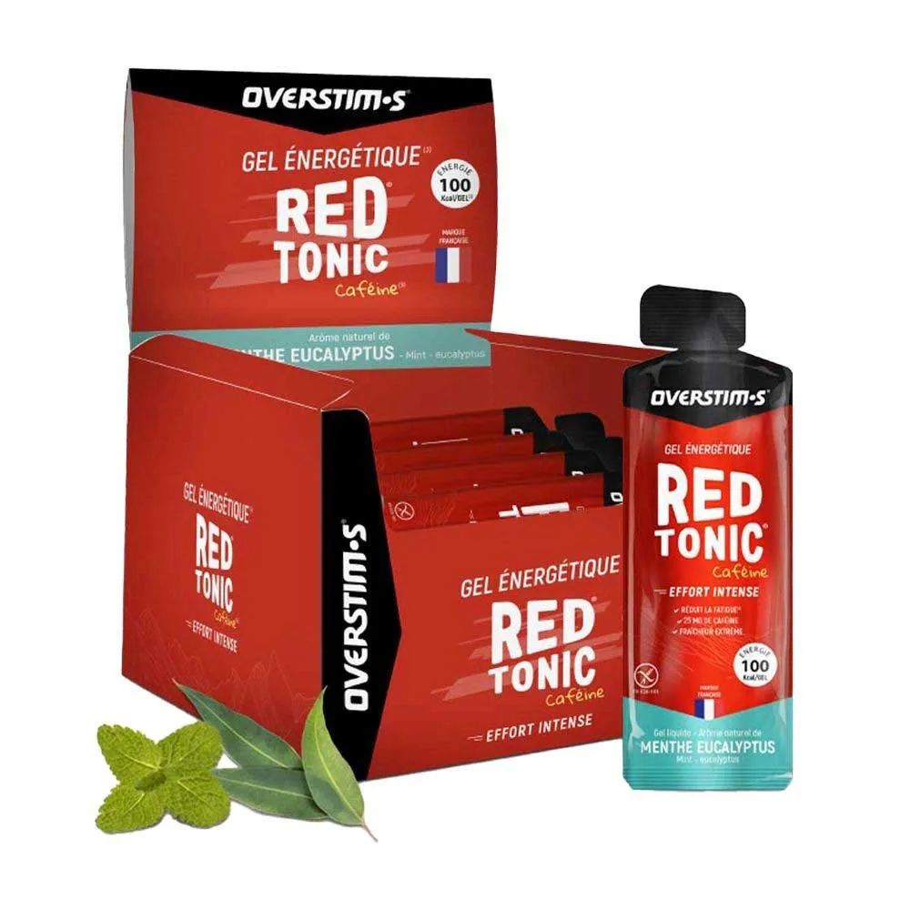 OVERSTIM.s Red Tonic Boks Med Energigeler Mynthe Og Eukalyptus 34g 10 Enheter, Multicolor, One Size