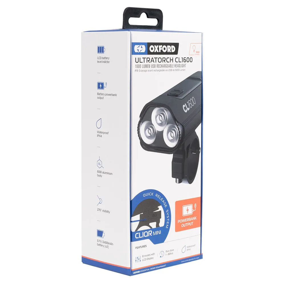 OXC Ultratorch Cl1600 Frontlys, Black, 1600 Lysstyrker
