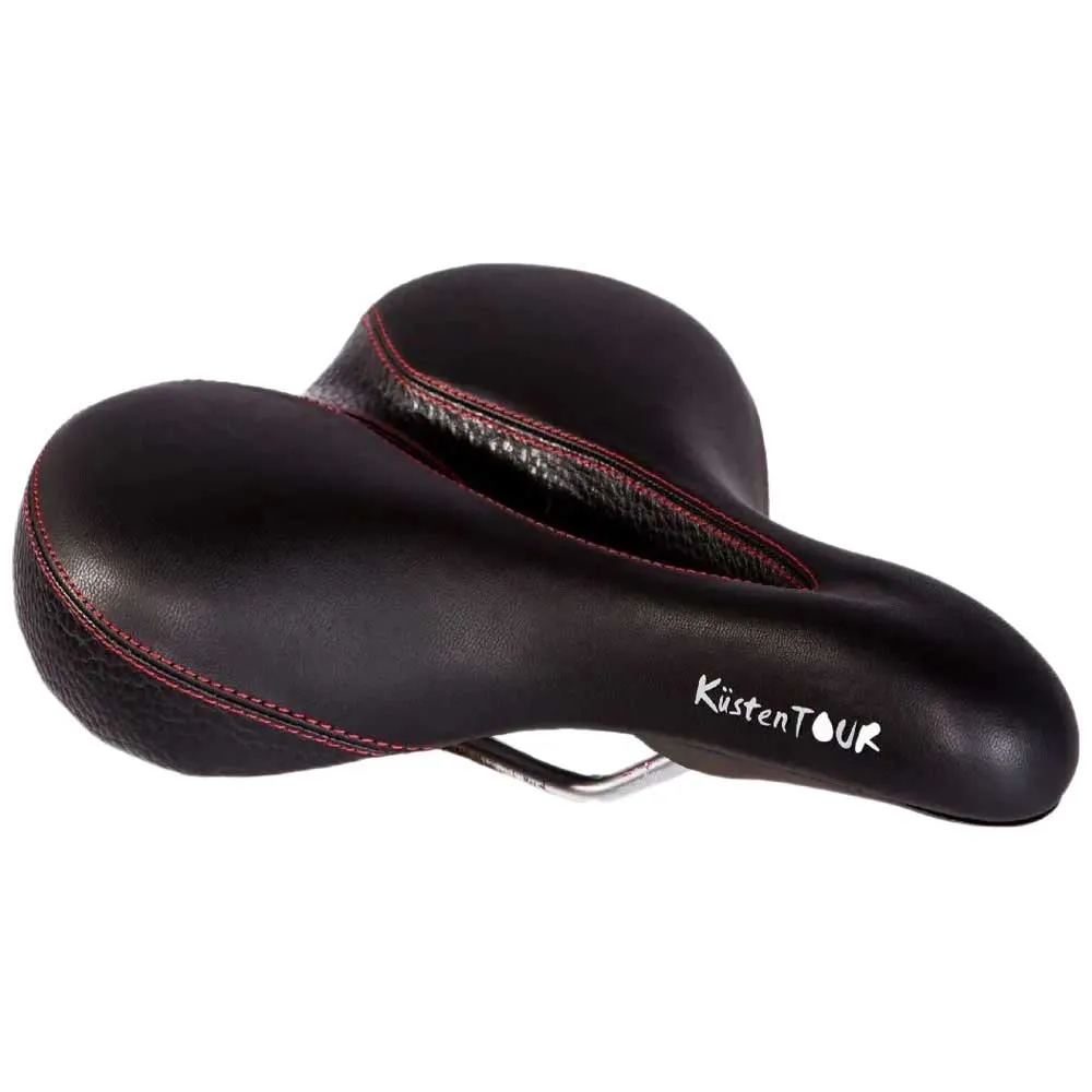 P&p Küstentour Sykkelsete, Black / red, 205mm
