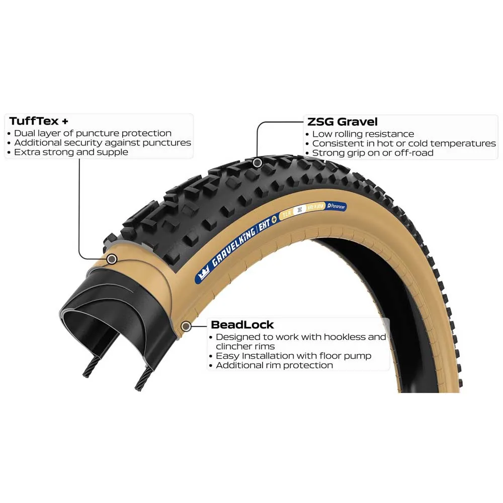 Panaracer Gravelking Ext+ Tubeless 700c X 38 Graveldekk, Sykkeldekk