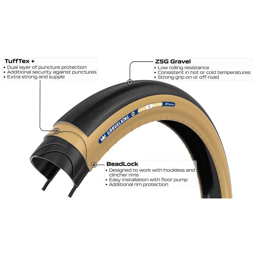 Panaracer GravelKing S+ 28" Dekk, Sykkeldekk