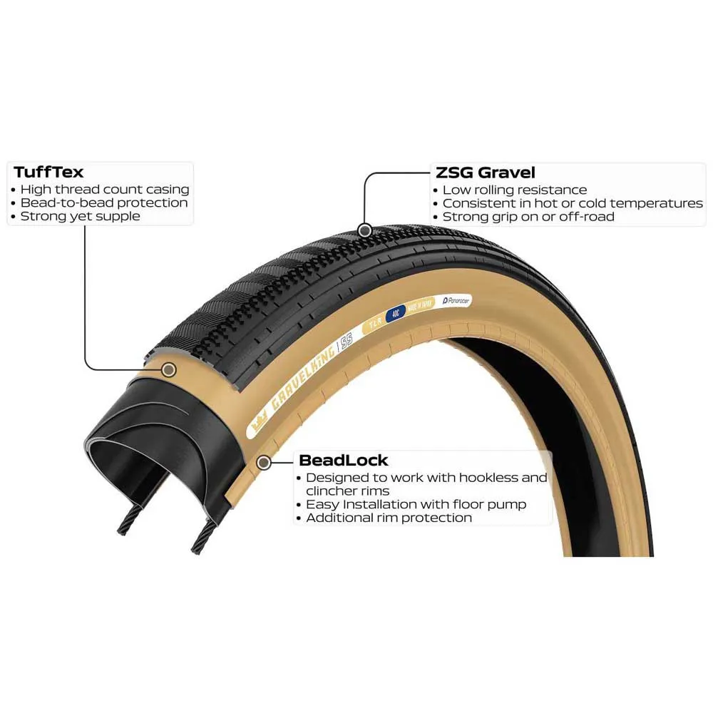 Panaracer GravelKing SS-TLR 28" Dekk, Sykkeldekk Panaracer GravelKing SS-TLR 28" Dekk, Sykkeldekk