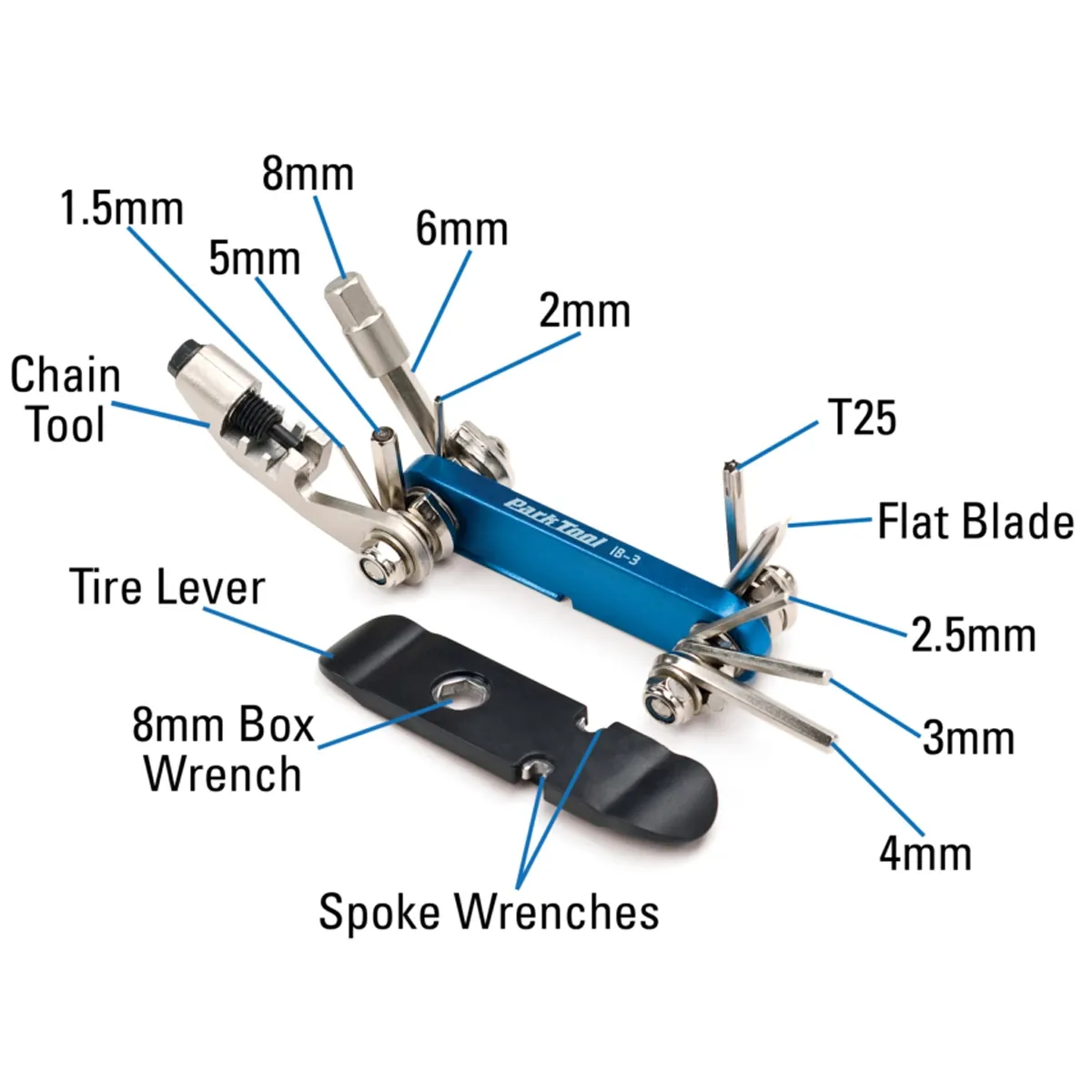 Park Tool IB-3 Multiverktøy, Blue, 1.5-8mm