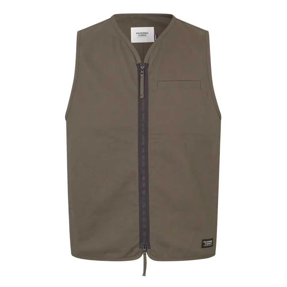 Pas Normal Studios Off Race Cotton Twill Vest