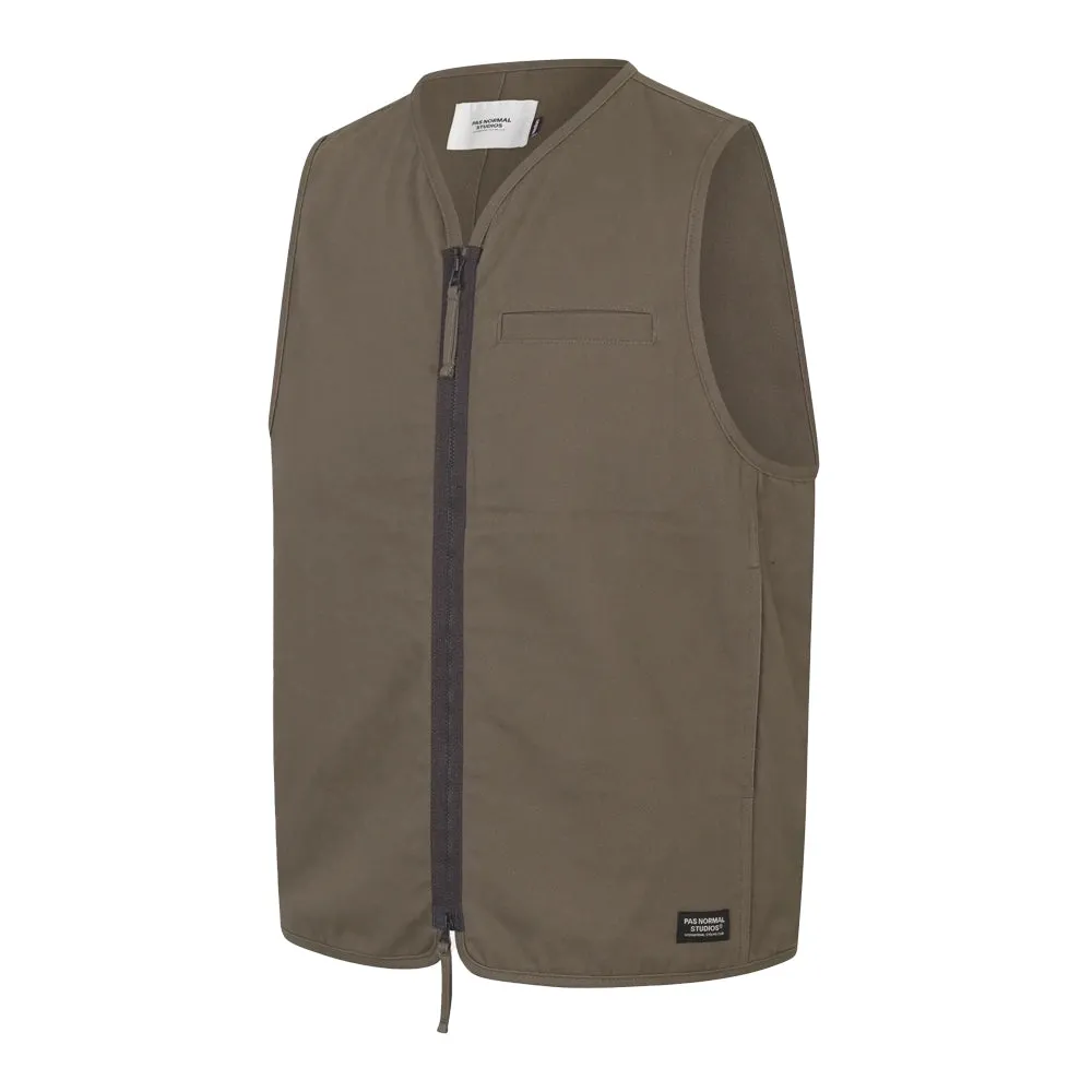 Pas Normal Studios Off Race Cotton Twill Vest