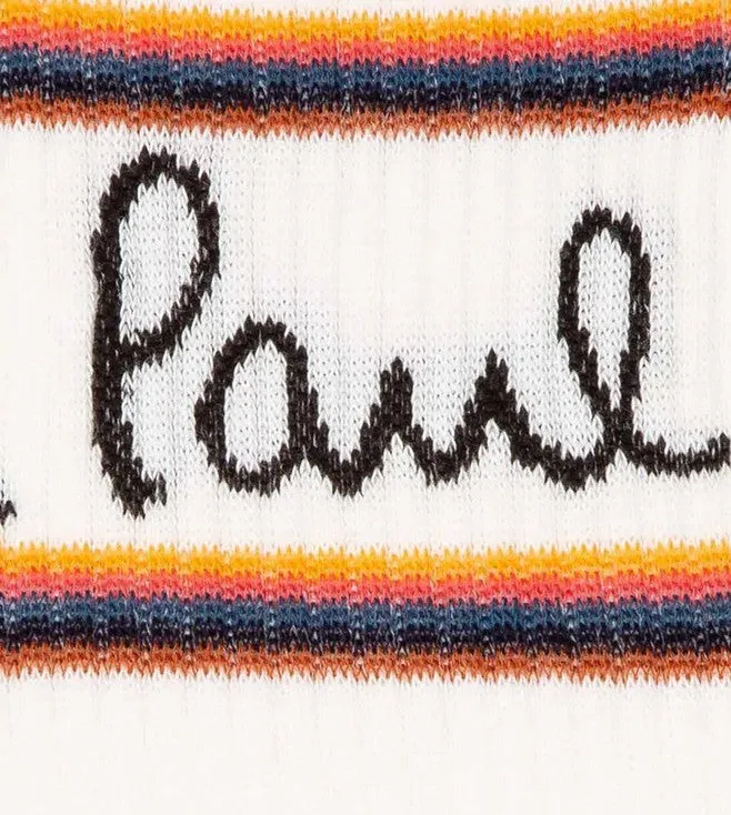 Paul Smith Logo Socks, White Paul Smith Logo Socks, White