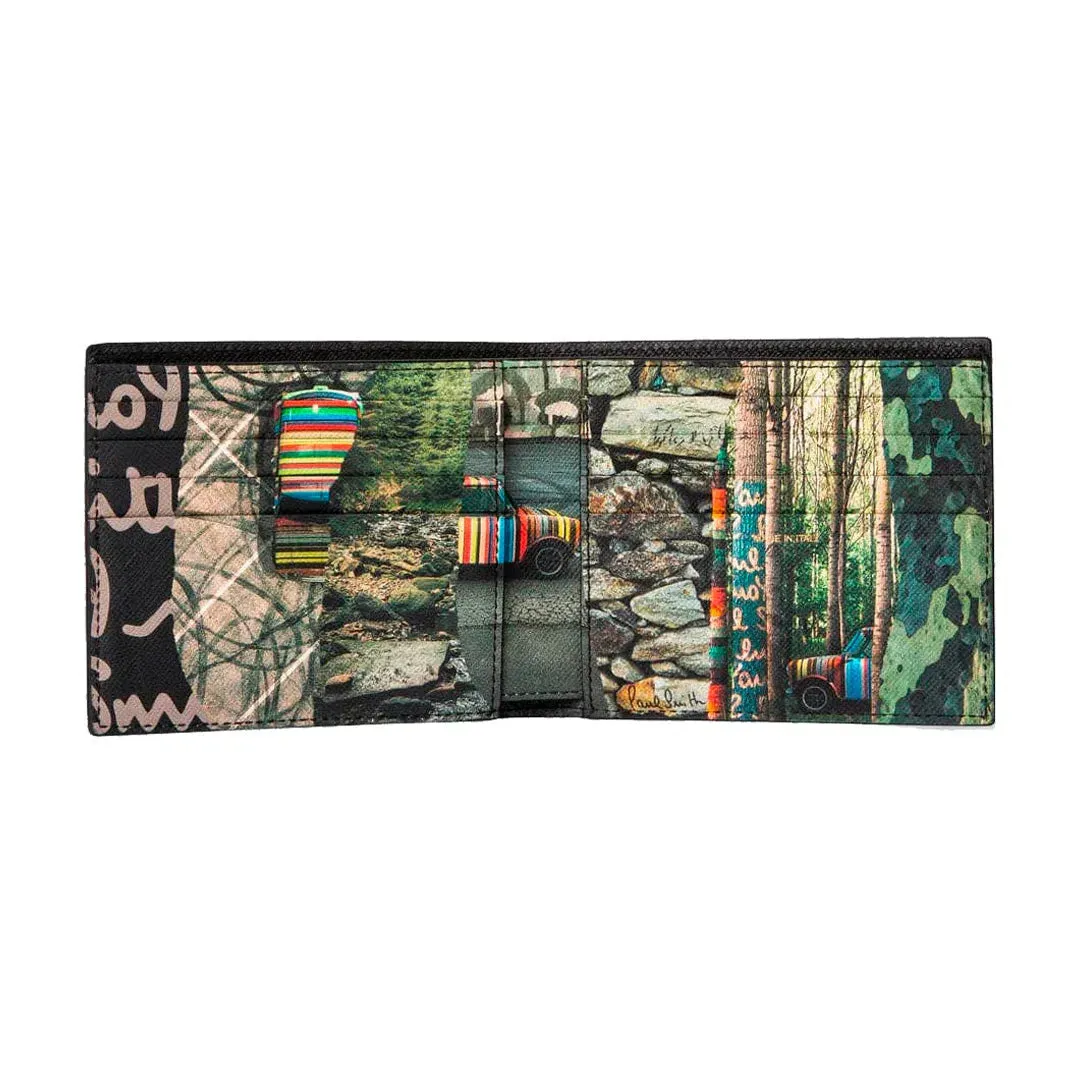 Paul Smith Wallet Billfold Mini Collage Stripe, Black