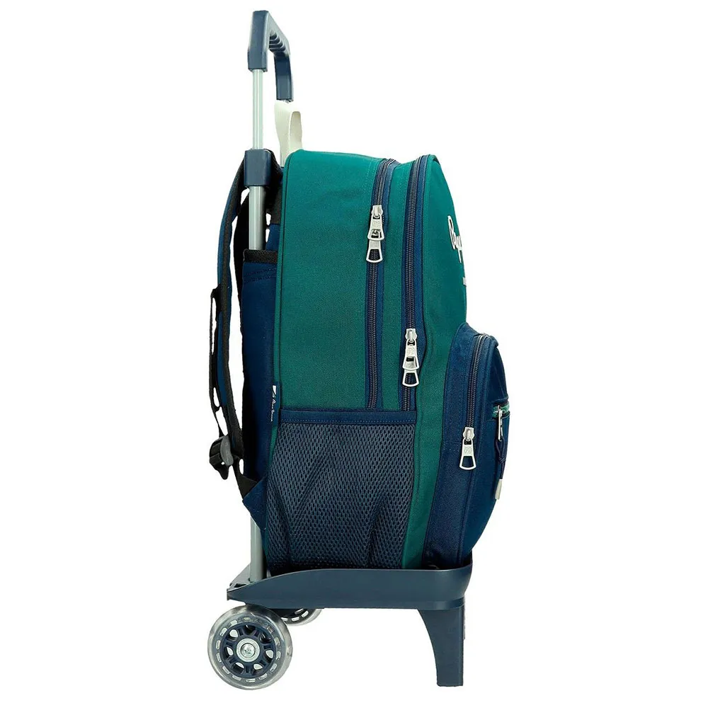Pepe Jeans Adapt. Ben 40 Cm 14l Ryggsekk Med Hjul, Green Pepe Jeans Adapt. Ben 40 Cm 14l Ryggsekk Med Hjul, Green