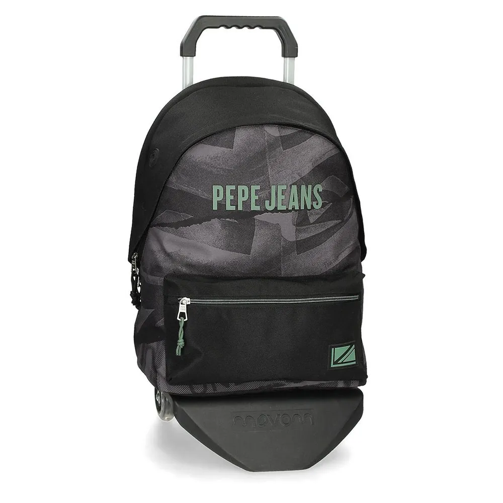 Pepe Jeans Adapt. Davis 44 Cm 20l Ryggsekk Med Hjul, Black Pepe Jeans Adapt. Davis 44 Cm 20l Ryggsekk Med Hjul, Black