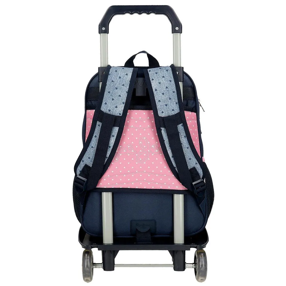 Pepe Jeans Adapt. Noni Denim 40 Cm 14l Ryggsekk Med Hjul, Multicolor