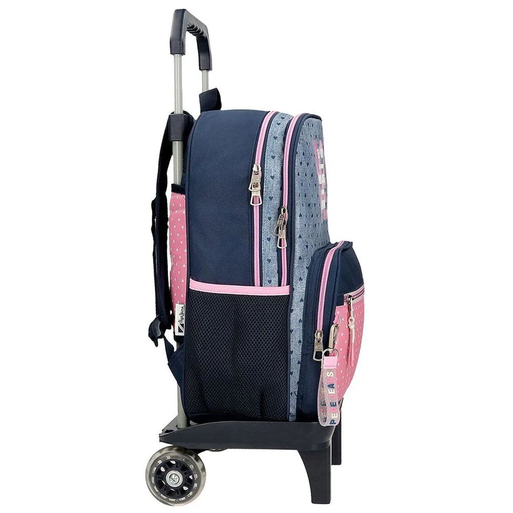 Pepe Jeans Adapt. Noni Denim 40 Cm 14l Ryggsekk Med Hjul, Multicolor