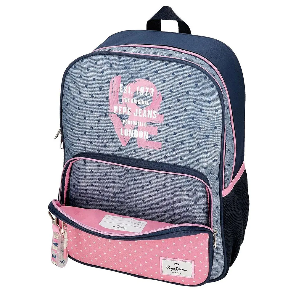 Pepe Jeans Adapt. Noni Denim 40 Cm 14l Ryggsekk Med Hjul, Multicolor