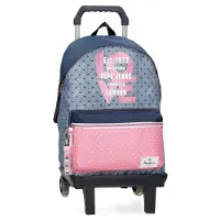 Pepe Jeans Adapt. Noni Denim 42 Cm 23l Ryggsekk Med Hjul