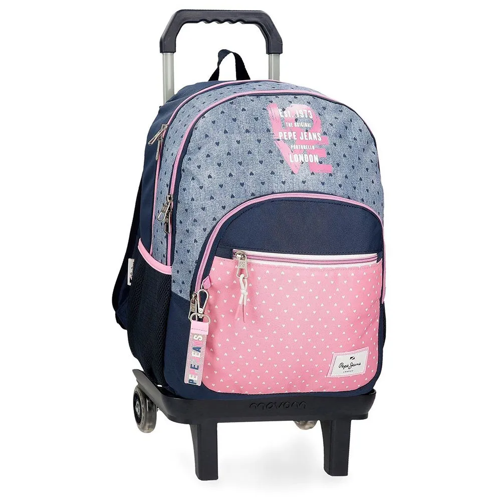 Pepe Jeans Adapt. Noni Denim 44 Cm 26l Ryggsekk Med Hjul, Multicolor