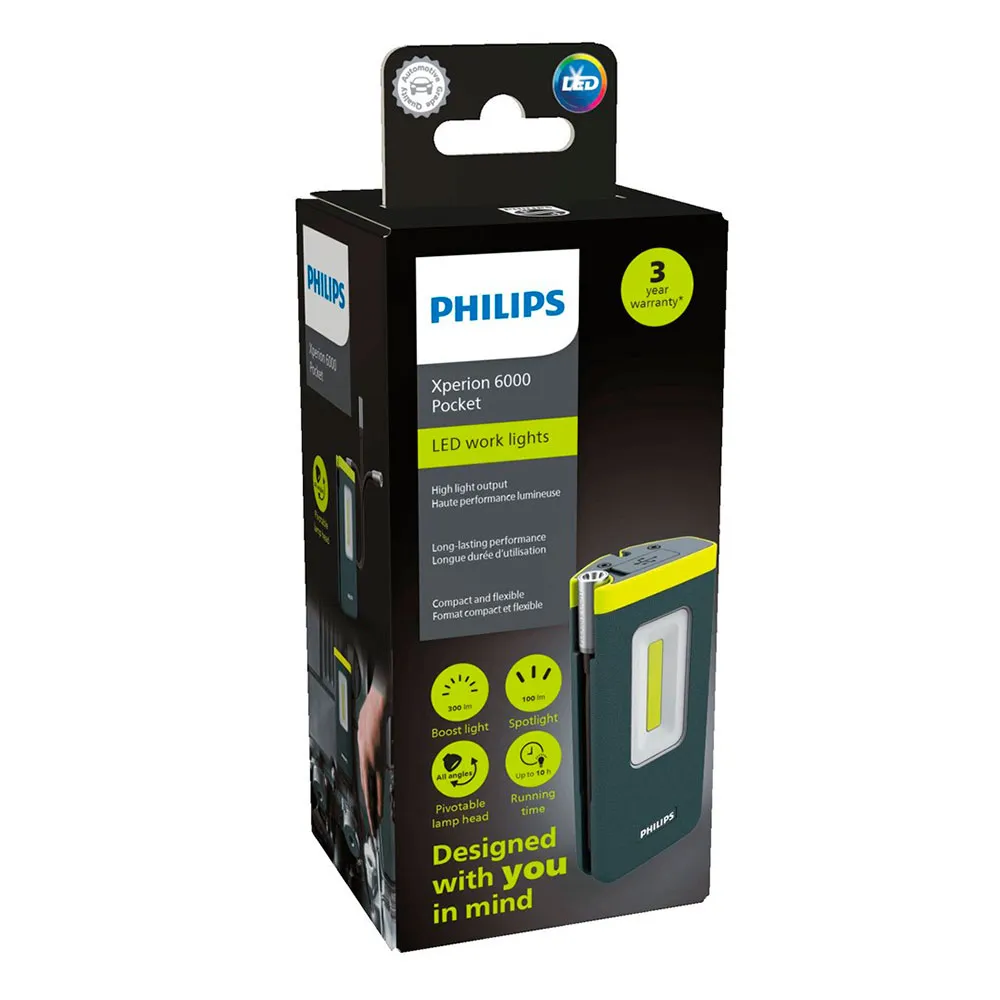 Philips Wireless Workshop Xperion Cob Led Lommelykt, Grey / green, One Size