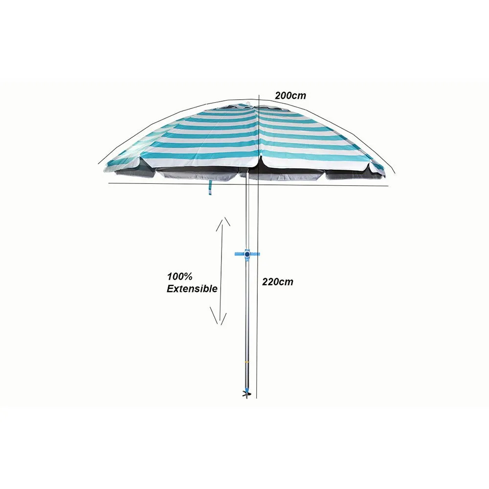 Pincho Moraira 3 Strandparasoll 200 Cm unisex, Green, One Size