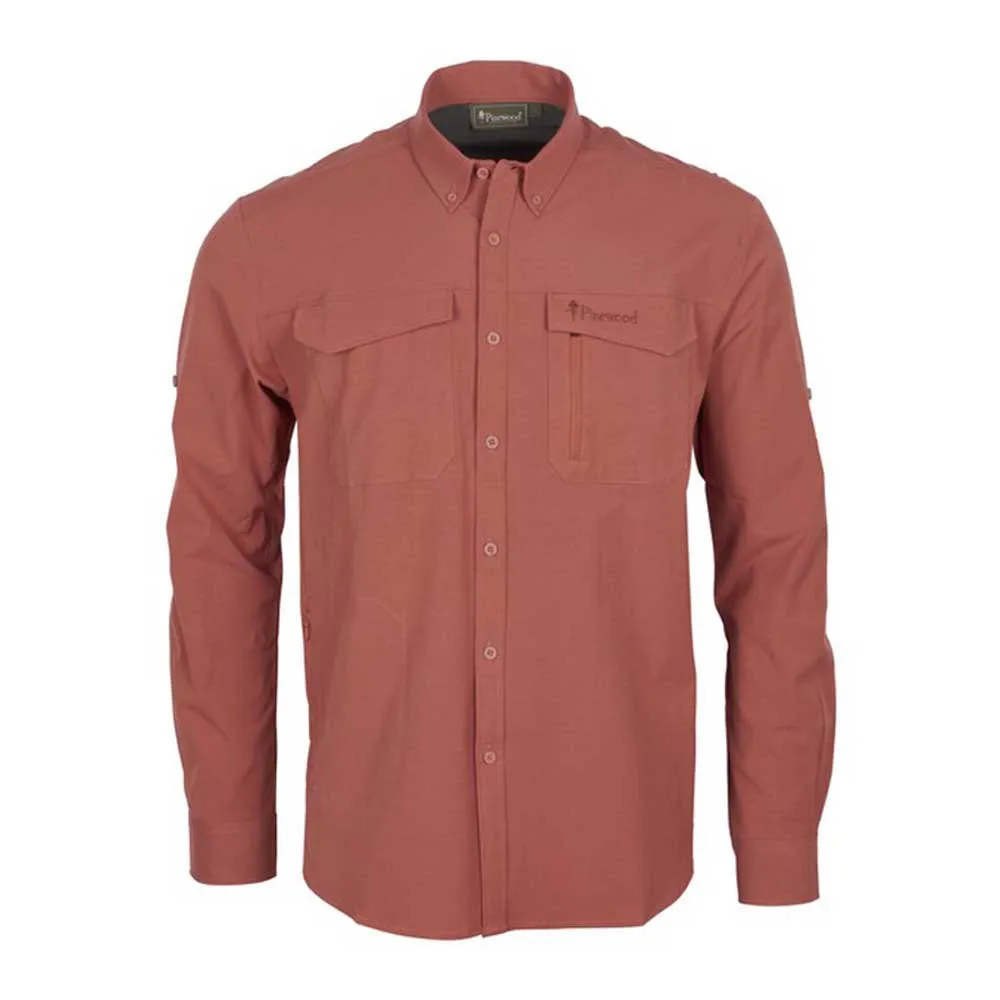 Pinewood Everyday Travel Skjorte Med Lange Ermer, Terracotta Pinewood Everyday Travel Skjorte Med Lange Ermer, Terracotta