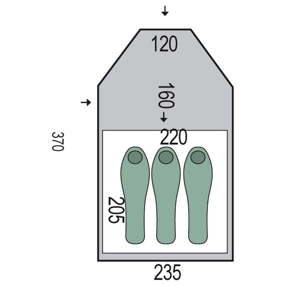 Pinguin Campus 3 Telt, Green, 3 Steder Pinguin Campus 3 Telt, Green, 3 Steder
