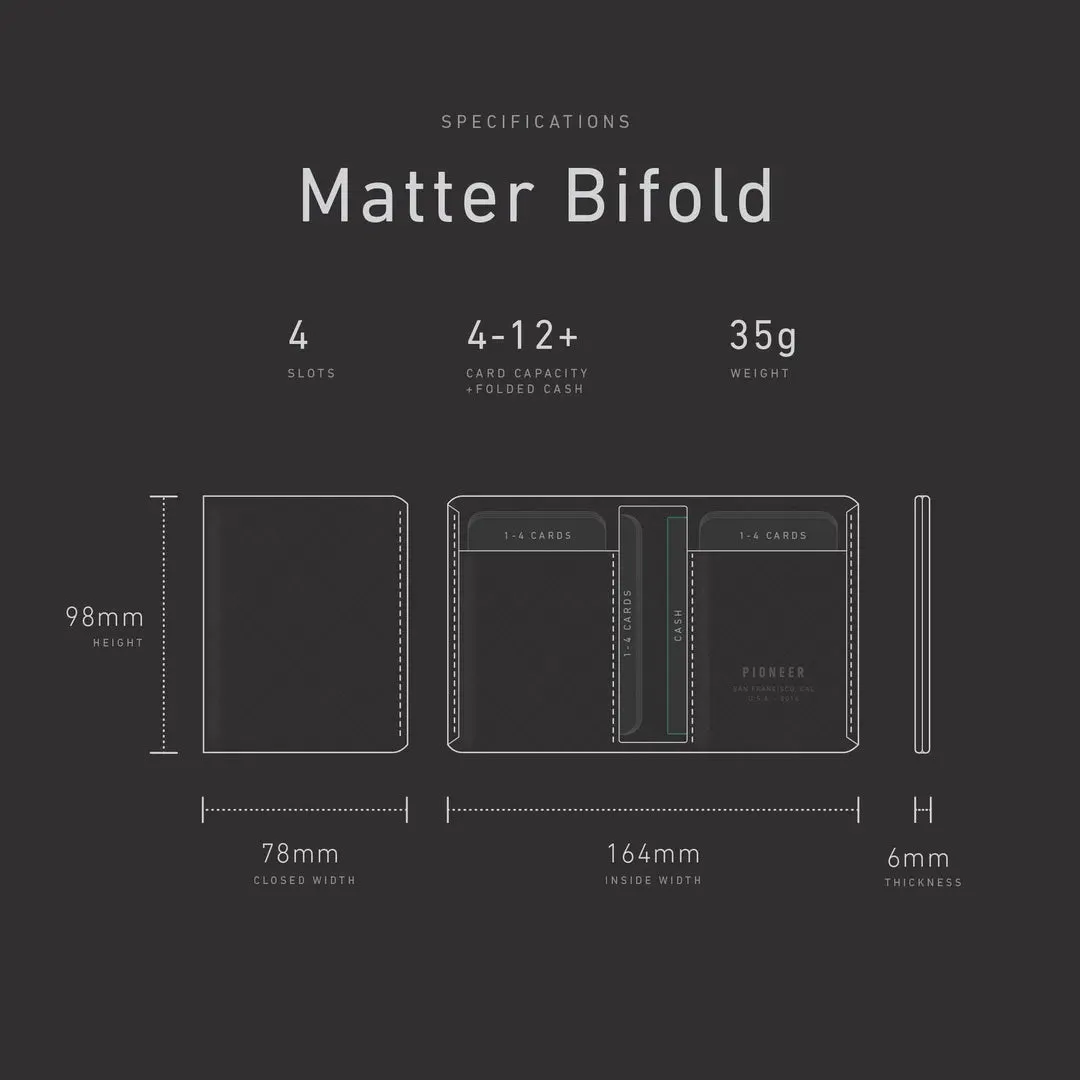 Pioneer Matter Bifold Wallet Pioneer Matter Bifold Wallet
