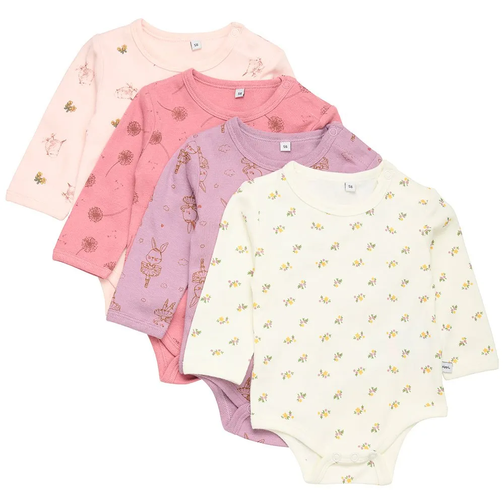 Pippi Ao-printed 4 Pack Langarmet Body