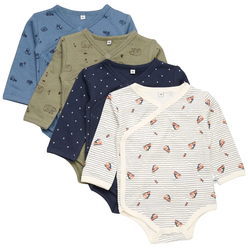 Pippi Wrap Ao Printed Langarmet Body 4 Enheter