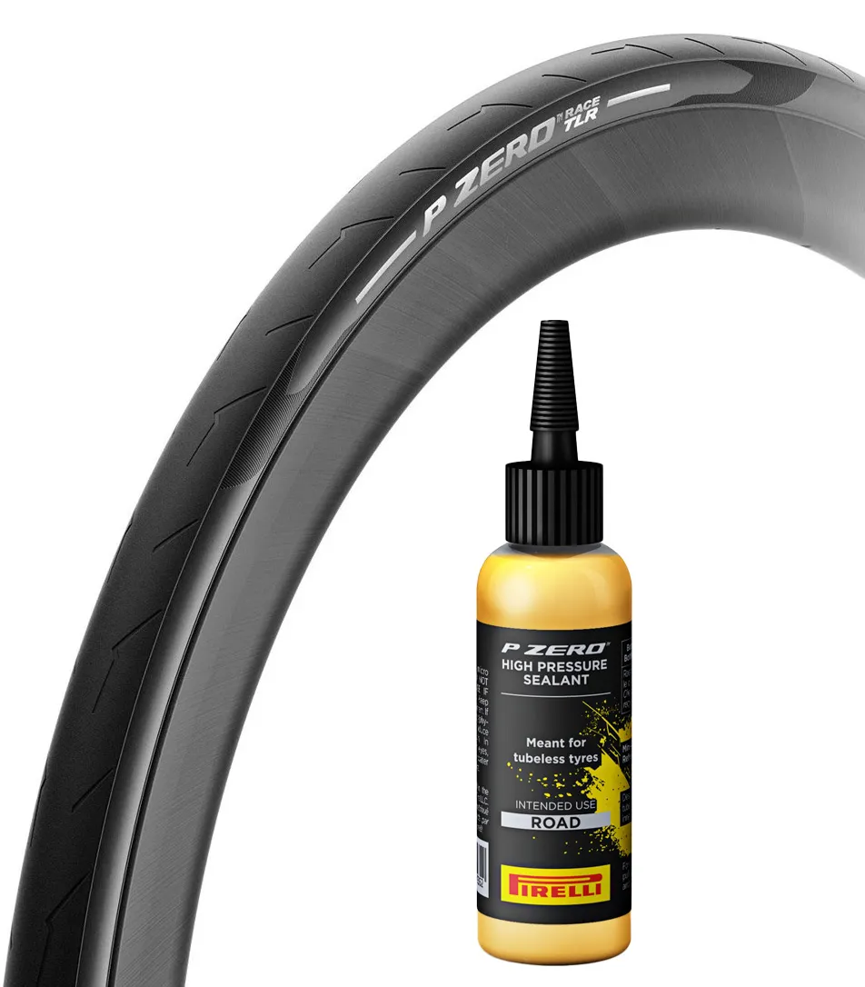 Pirelli P Zero Race TLR 700x26 sammenleggbare dekk med 60 ml sealant, Svart, Sykkeldekk