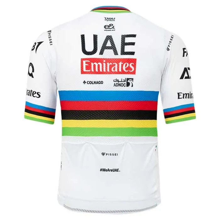 Pissei Replica World Champion Tadej Pogacar 2024 Uae Team Emirates Kort Ermet Trøye