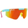 Pit Viper The 2000´s Playmate Solbriller, Turquoise / yellow, Rainbow Mirror/CAT3